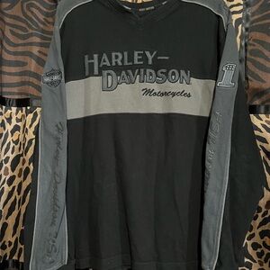 Harley-Davidson Men's Heavy Weight Long Sleeve V-Neck Size XL